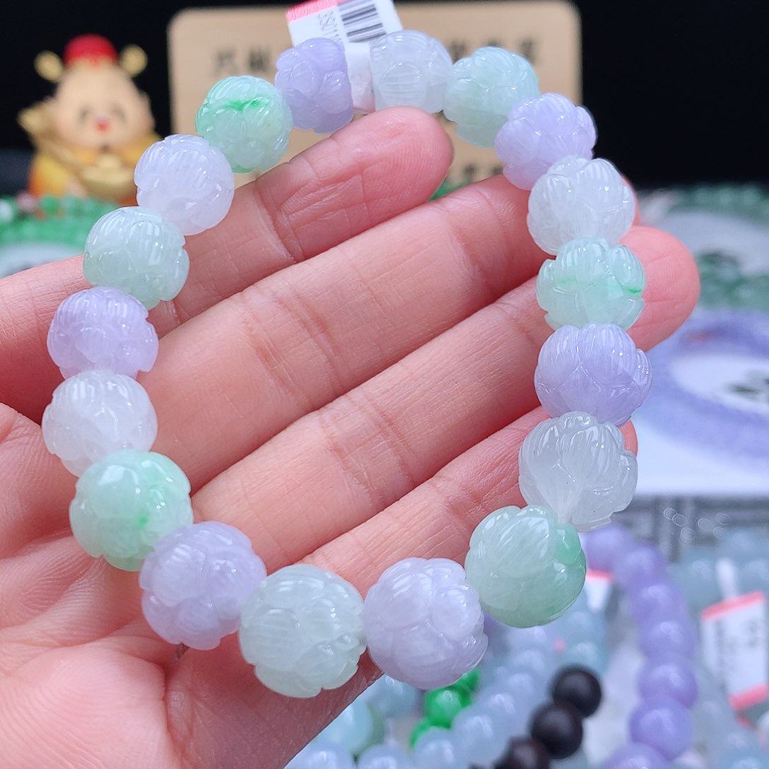 翡翠手链未镶嵌卡12mm