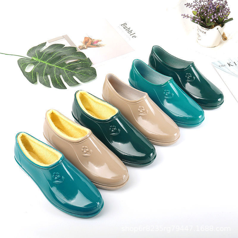 个人爆款四季低帮女鞋新款浅口矮帮女士水鞋保暖柔软雨鞋女胶套鞋