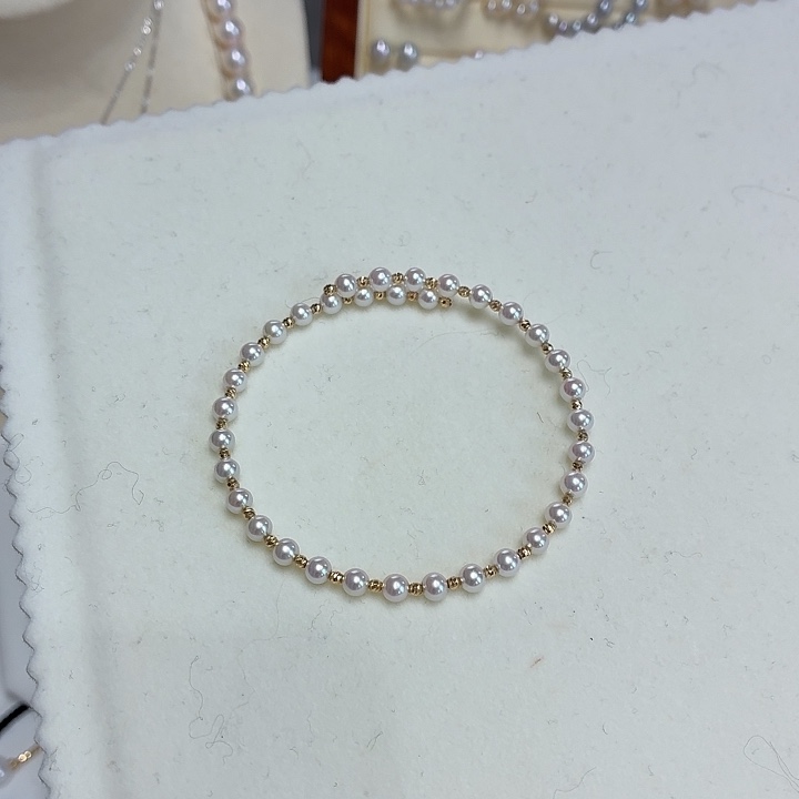 手镯18K金镶嵌淡水珍珠