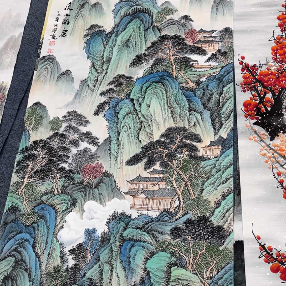 国画茶**弟宣纸手绘，手工作品