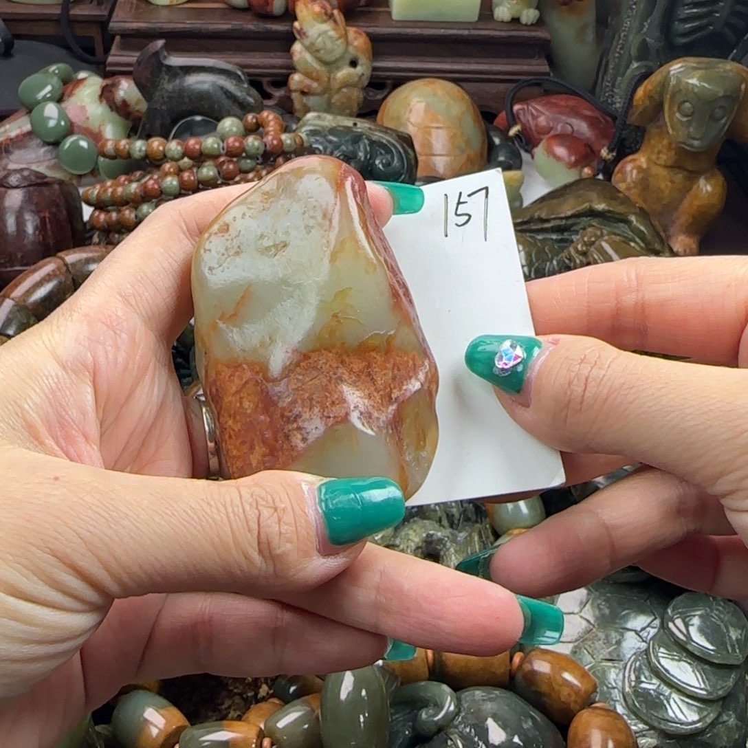 岫岩河磨玉（透闪石质玉）手把未镶嵌