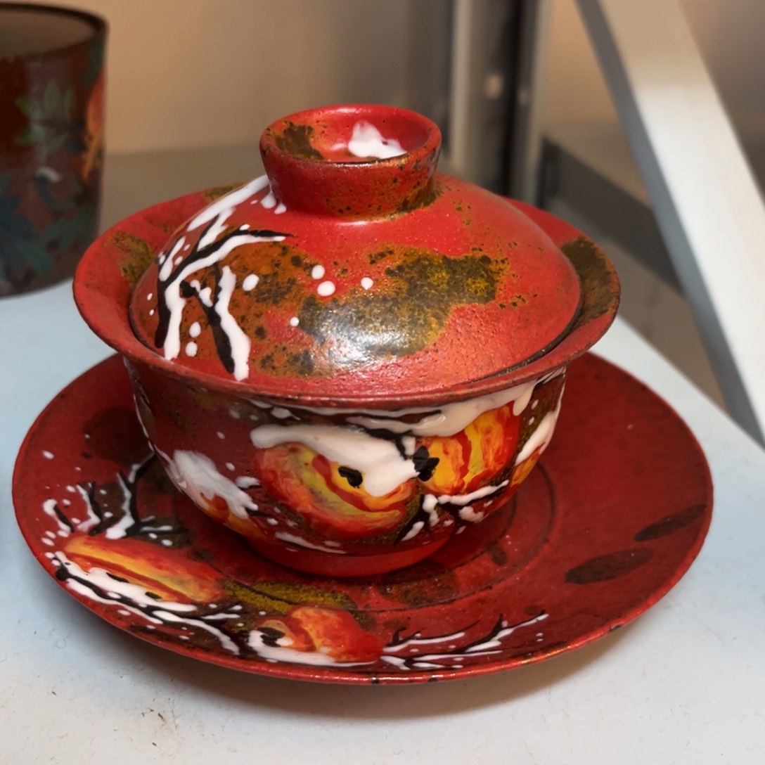 杯柴烧手工手绘陶瓷