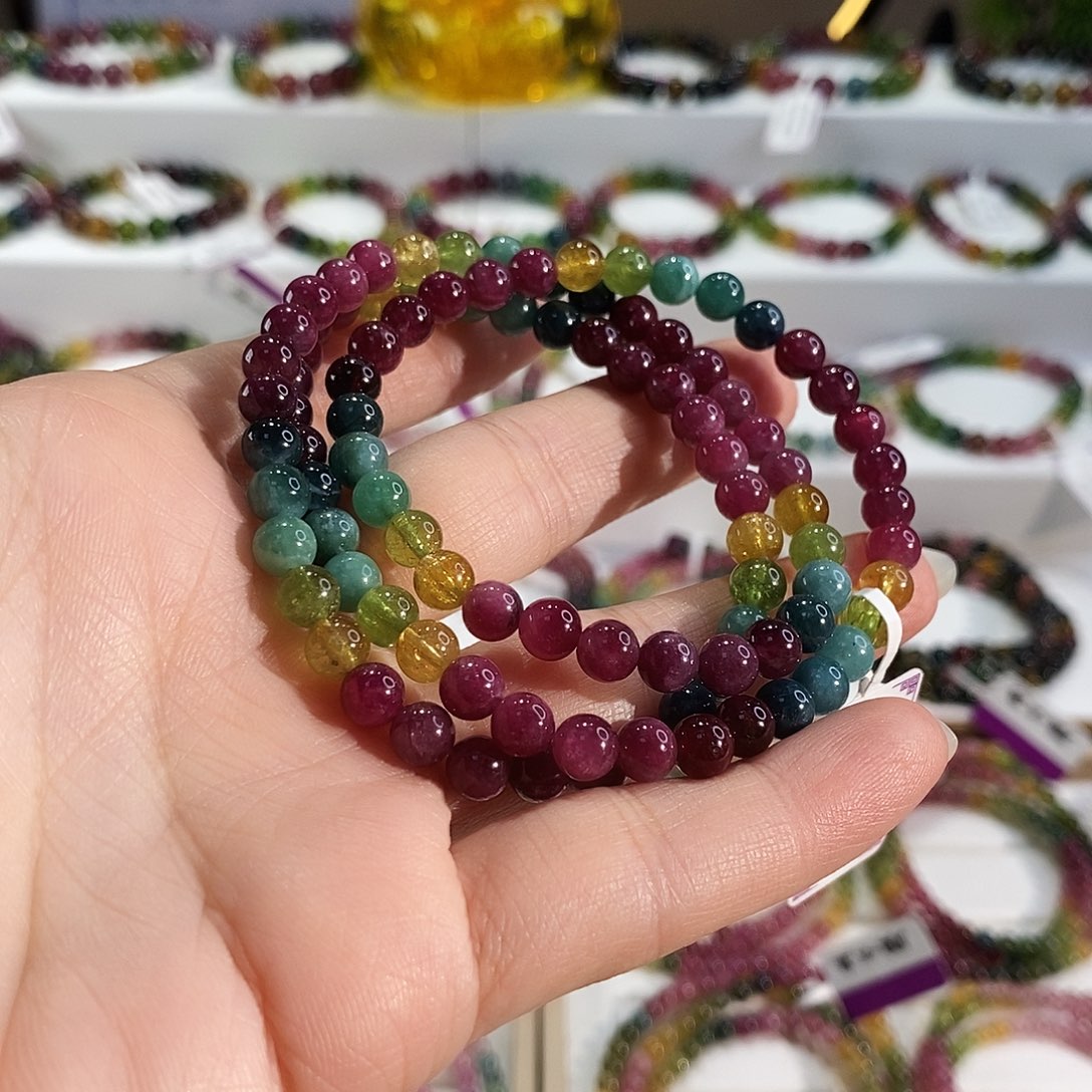 手链碧玺未镶嵌G2069三圈颜色微差