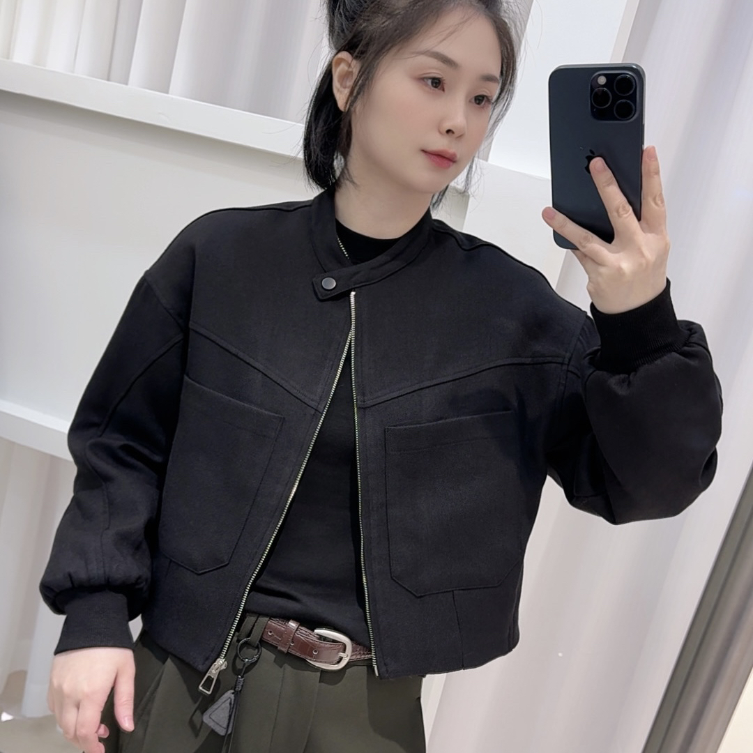 【6625】秋冬设计感韩版立领夹棉毛呢外套夹克网红宽松短外套