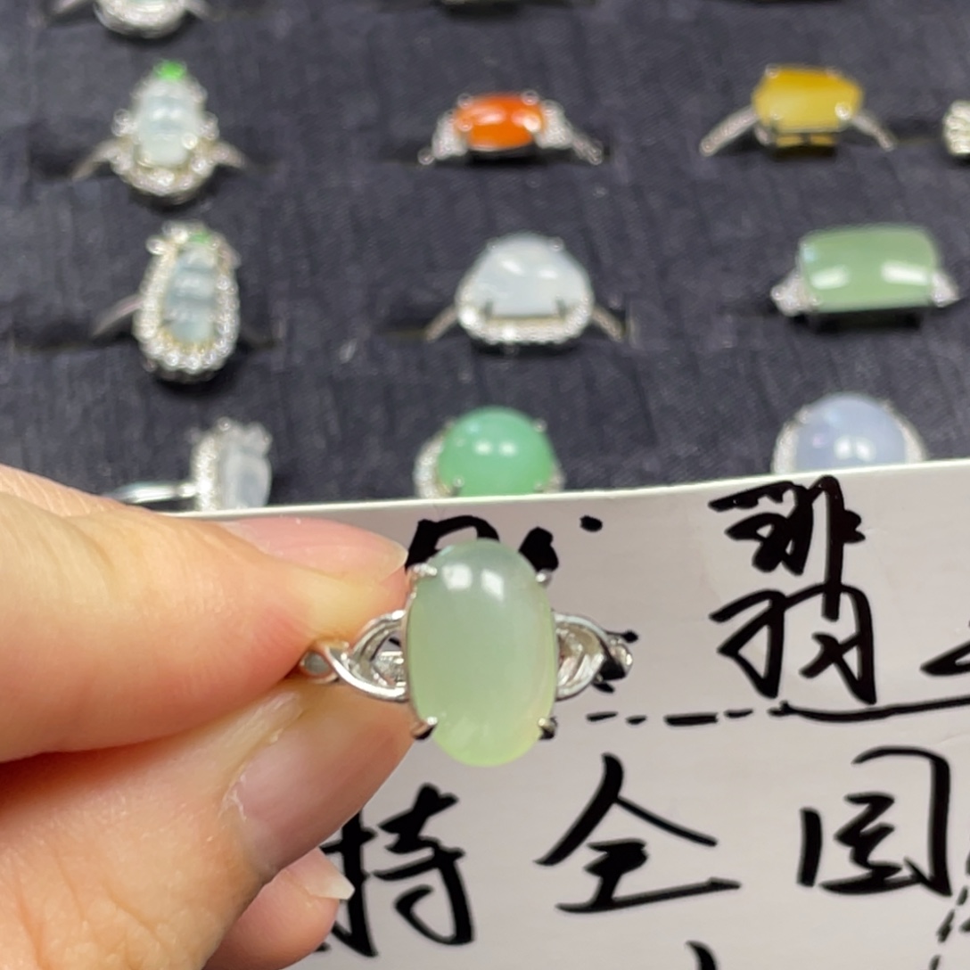 翡翠银S925镶嵌戒指