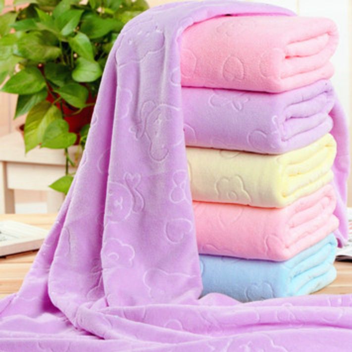 超细纤维浴巾压花小熊厂家批发礼品强吸水柔软加厚沙滩巾