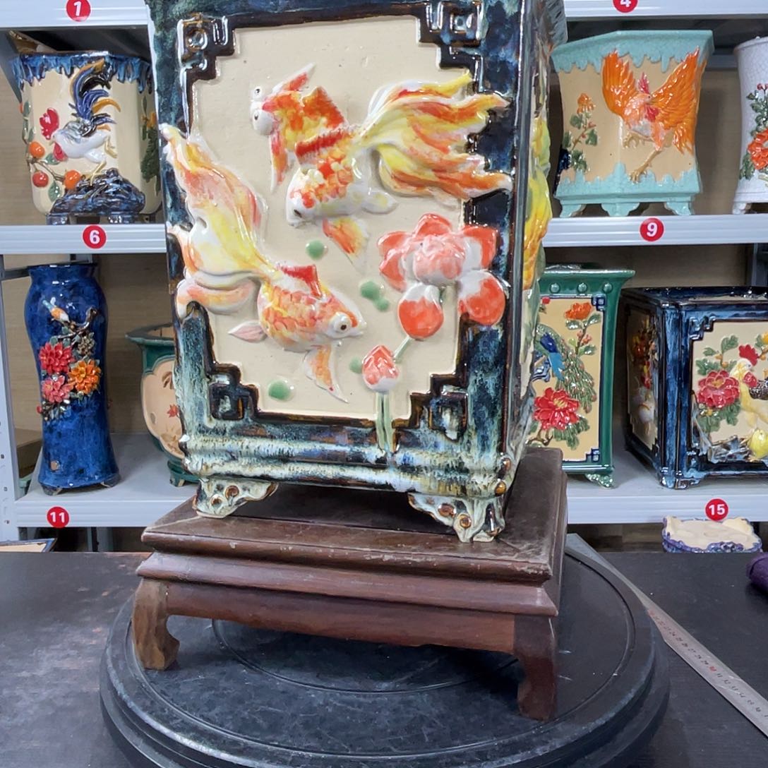 内口20内深30正宗岭南石湾盆手工盆