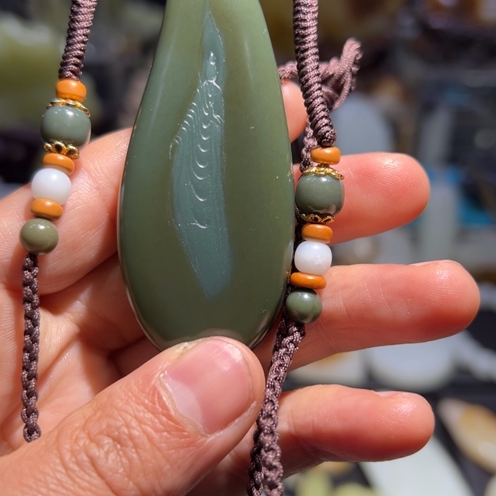 和田玉（青玉）手链未镶嵌