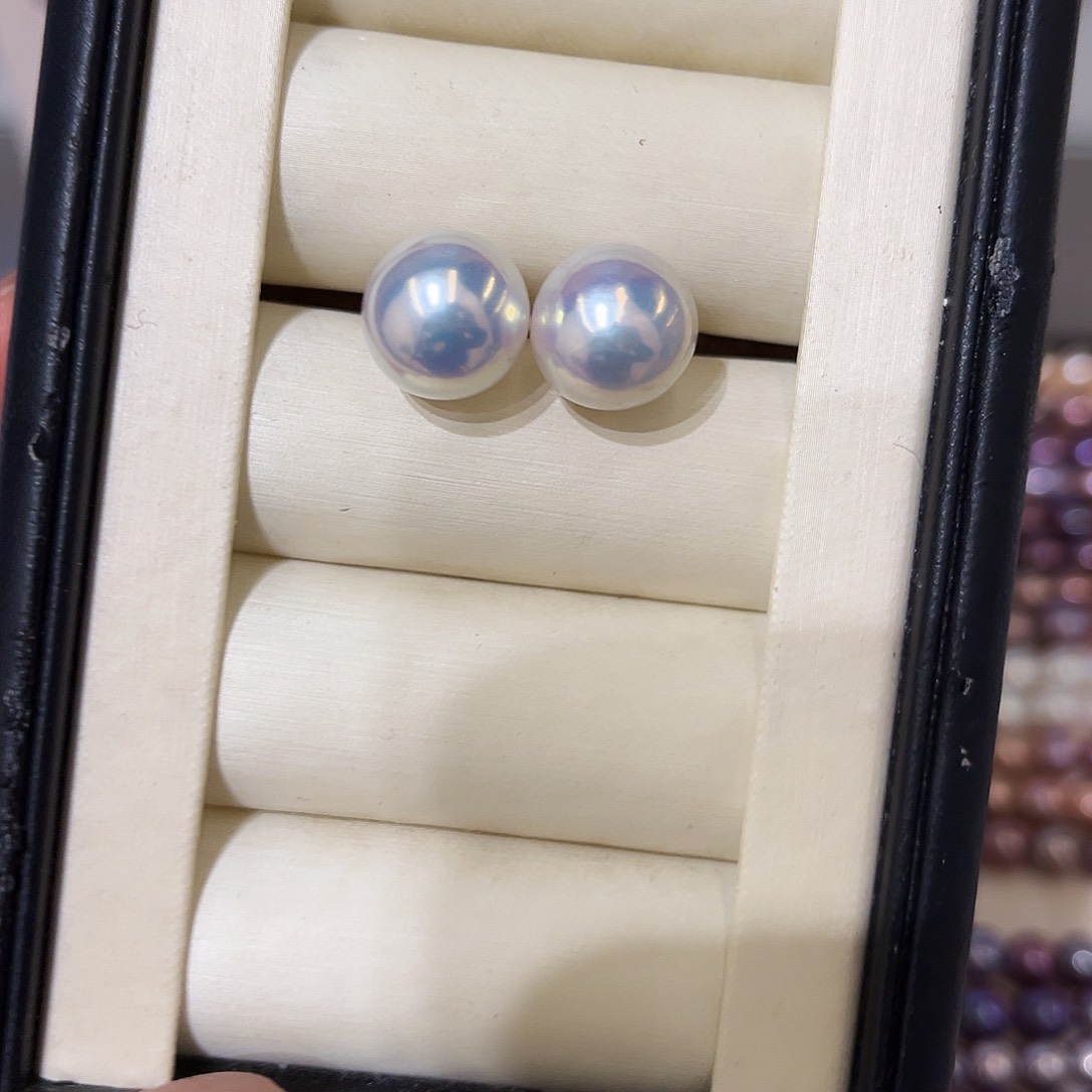 淡水珍珠耳饰银S925镶嵌