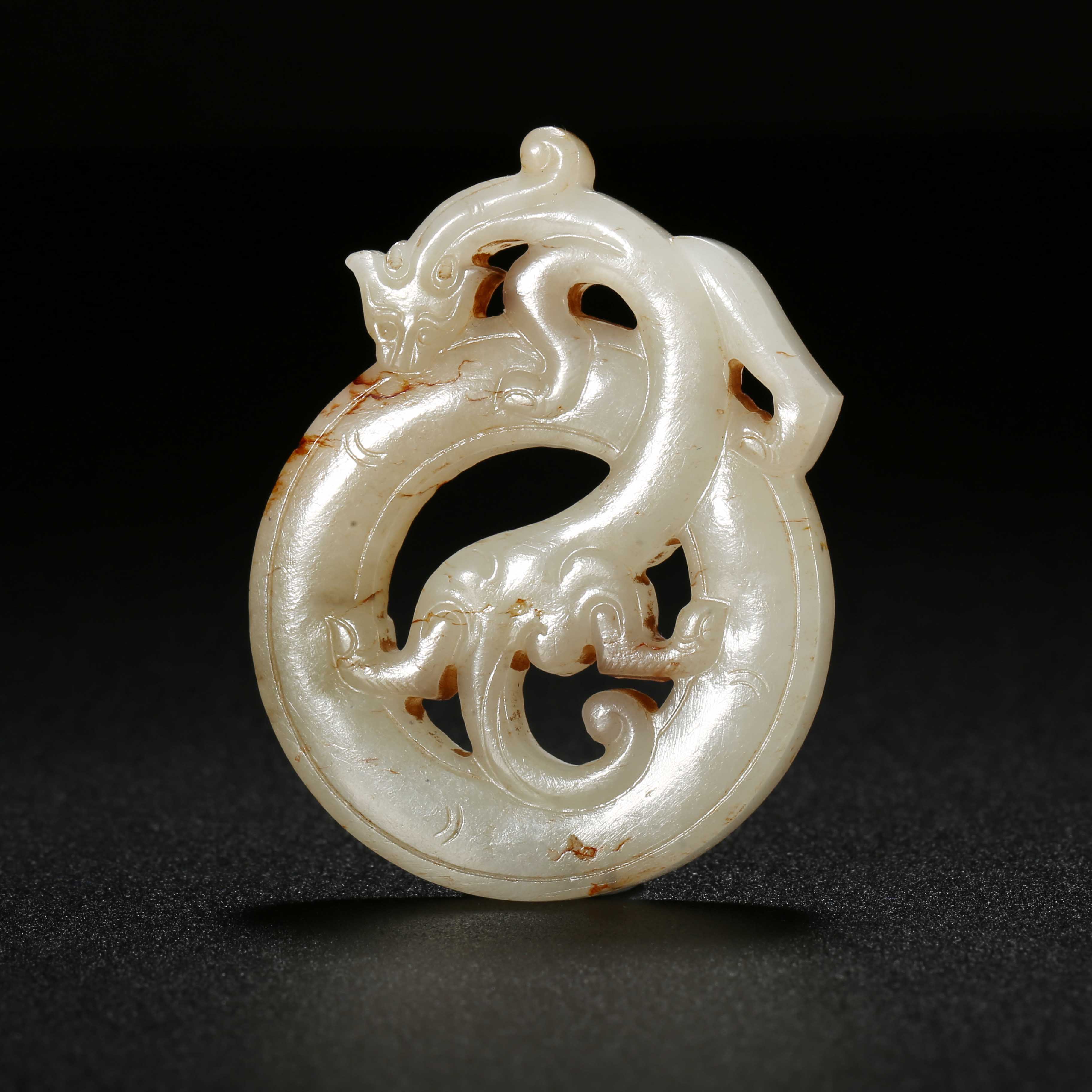 明代/白玉出廓龙纹环/JZC25051208/收藏/【济文阁】