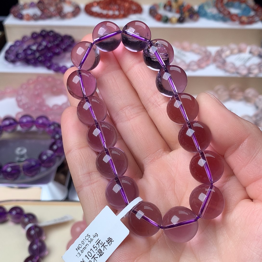 水晶手串未镶嵌紫水晶