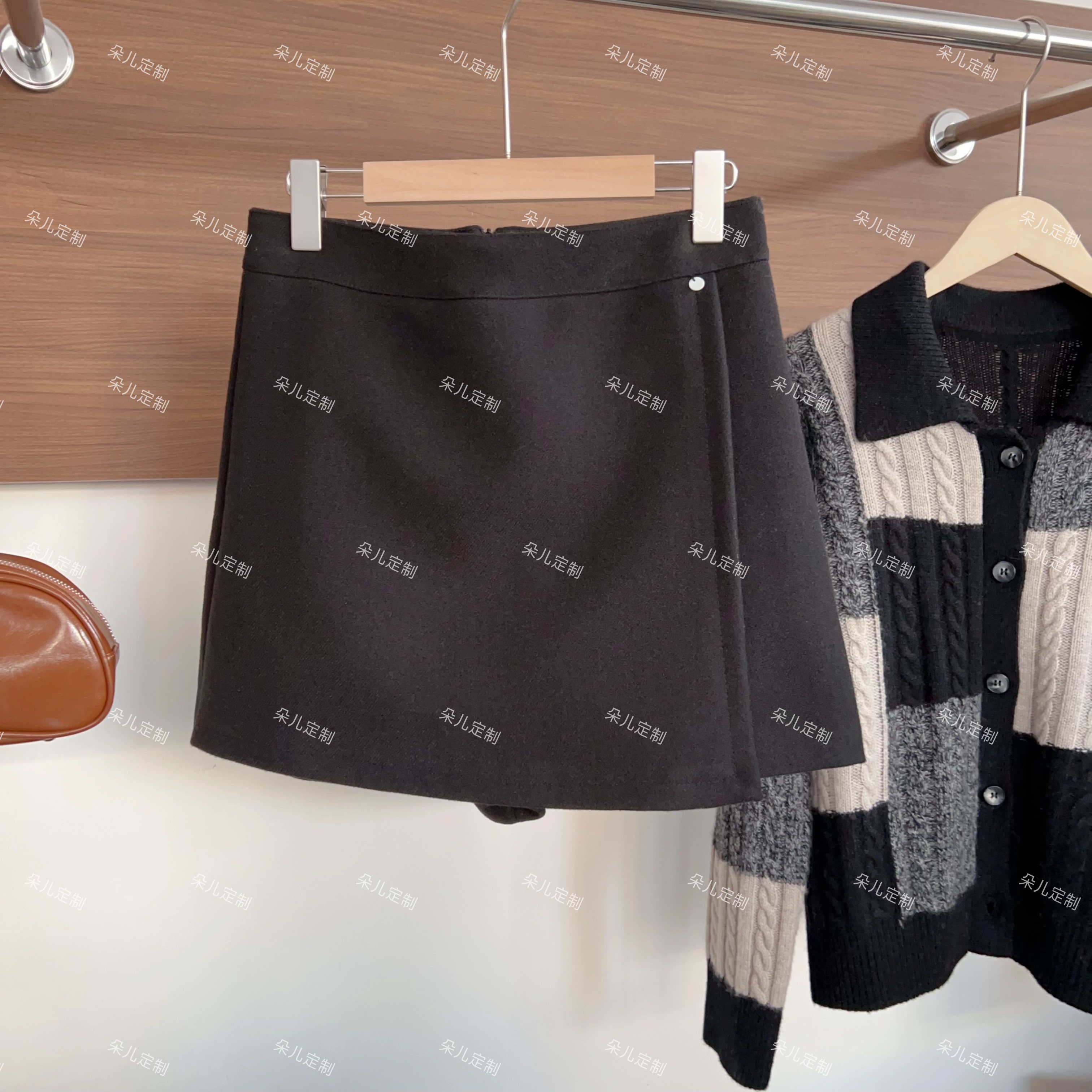朵儿定制 秋冬百搭气质时尚绵羊毛醋酸裤裙 MD03