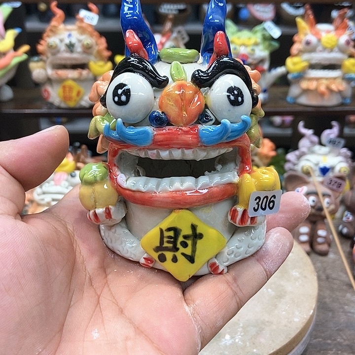 摆件直播间手工抽象陶瓷摆件306
