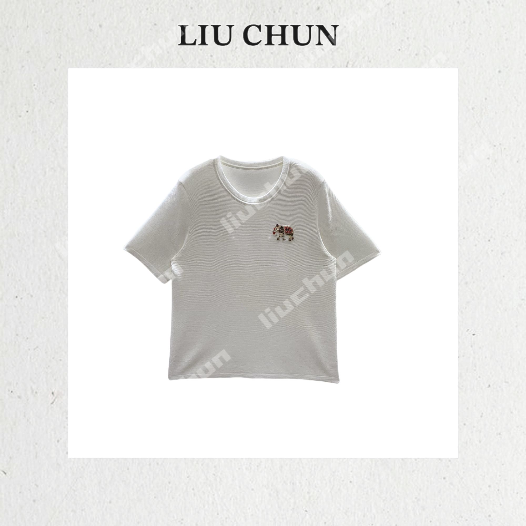 【小象钉珠】CHUN家夏款针织上衣