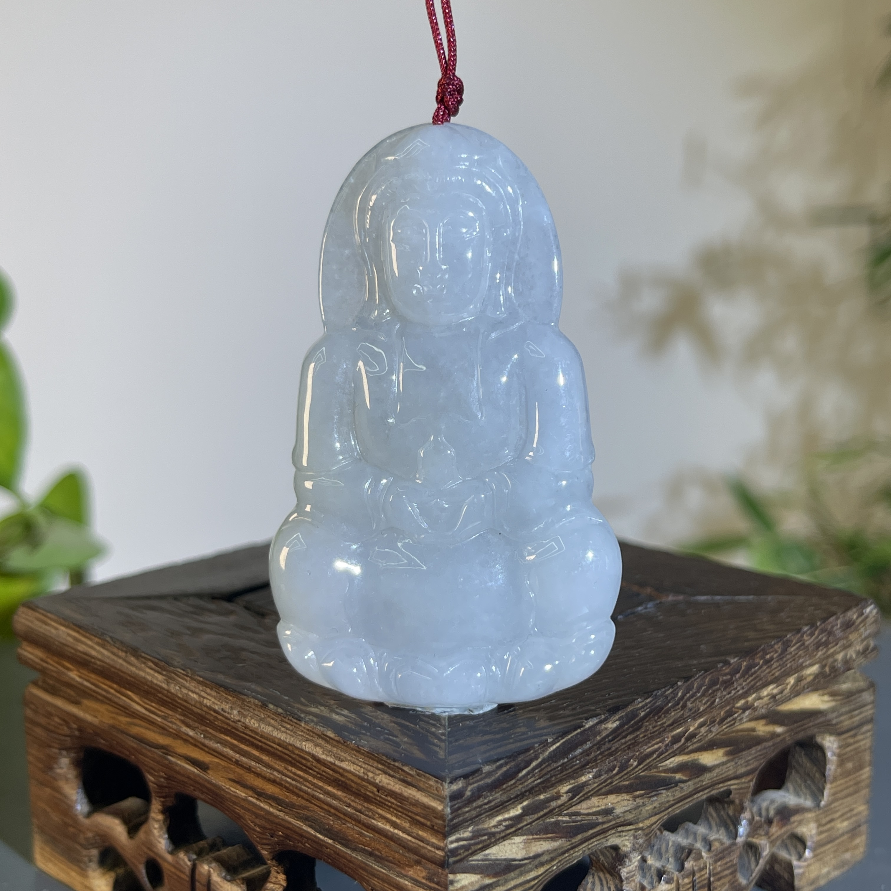 JCB12-49  天然缅甸A货翡翠 正装观音