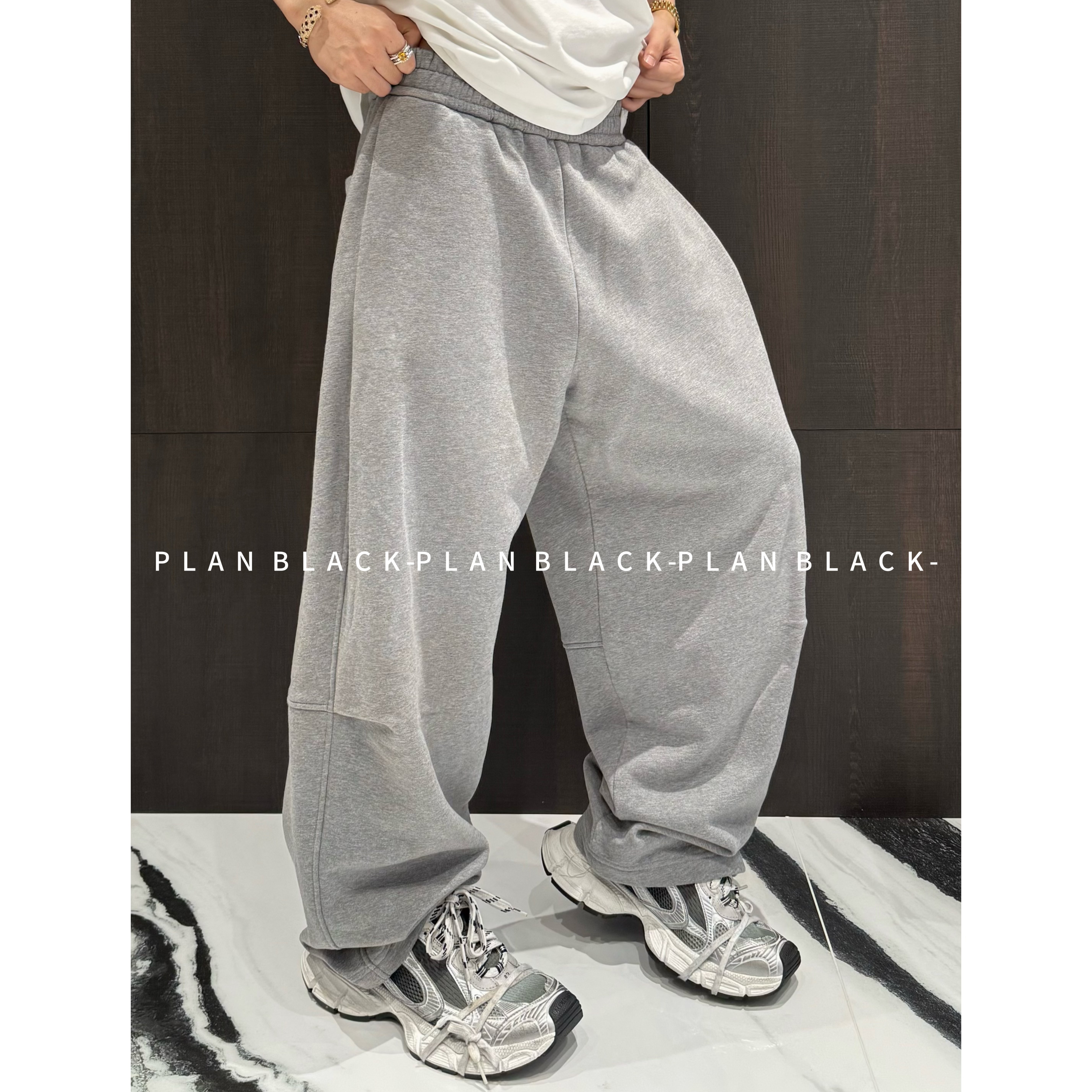 RICH陈发财【气球磨绒卫裤】陪我过个冬！舒适质感百搭短绒卫裤8180