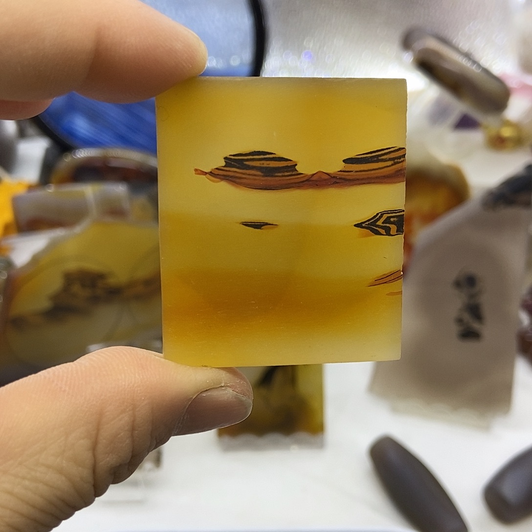 定制玛瑙巴玉玛瑙象形花牌