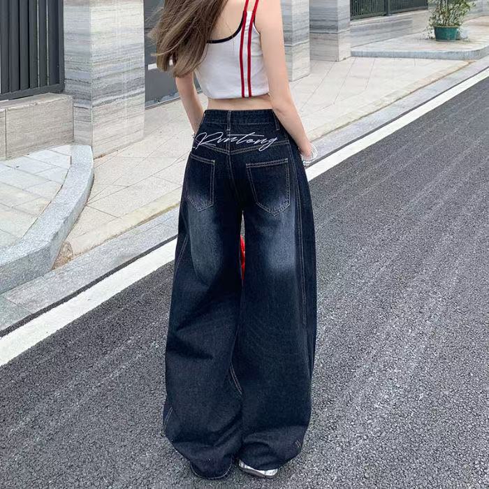 海  2025新款牛仔裤女阔腿裤
