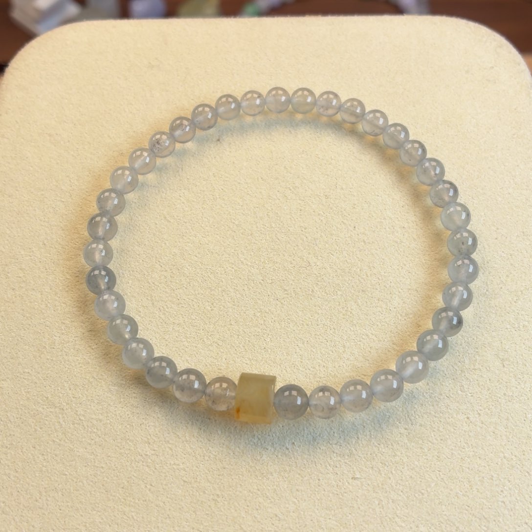 翡翠散珠翡翠A货高冰乌鸡手串