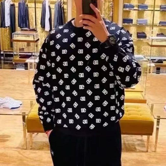 【CC在欧洲】 D.....G 折扣款5号 黑色满logo宽松版dg卫衣