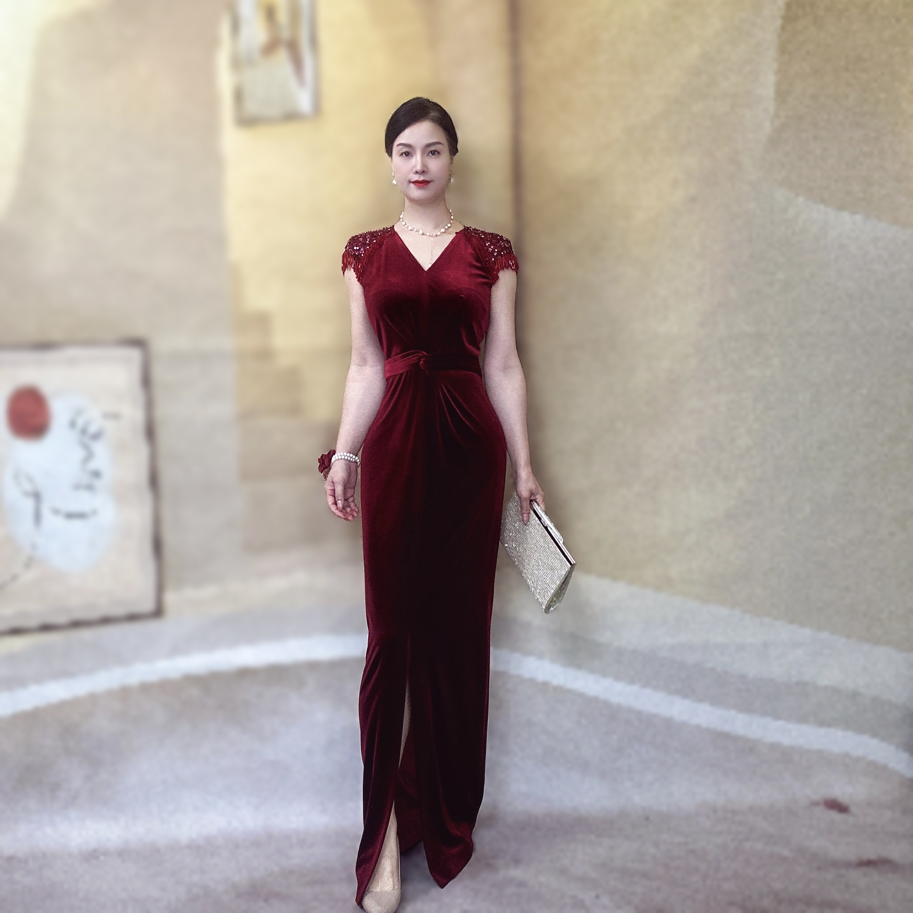 喜妃琳高端定制 0079 喜婆婆喜妈妈婚礼庆典礼服高雅女装礼服裙