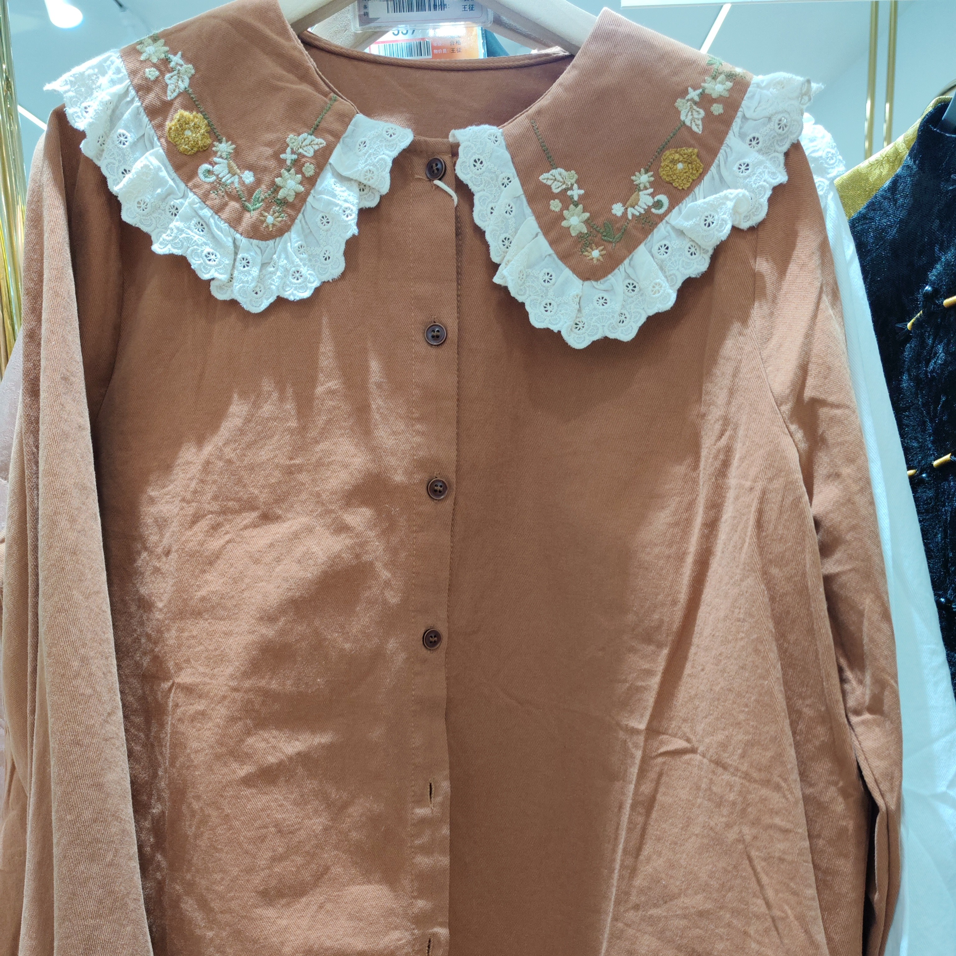 棉麻2897女式花边衬衫