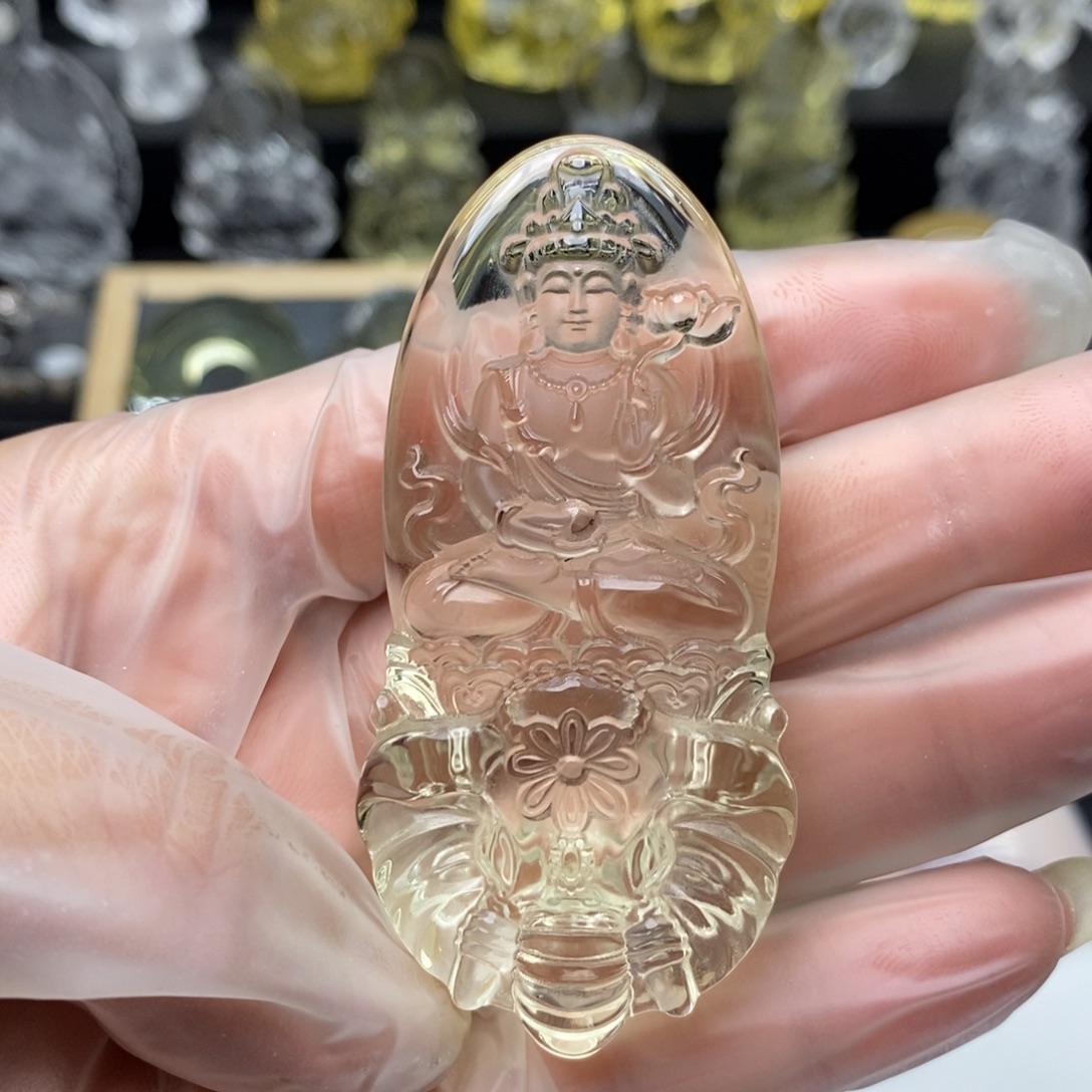 2***4水晶颈饰未镶嵌立体普贤