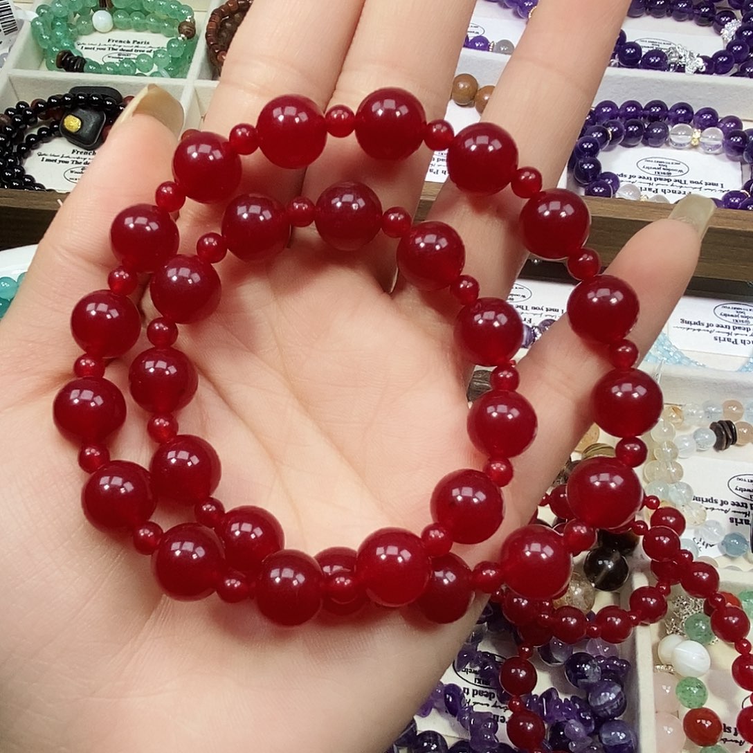 玛瑙/玉髓合金手链红玛瑙