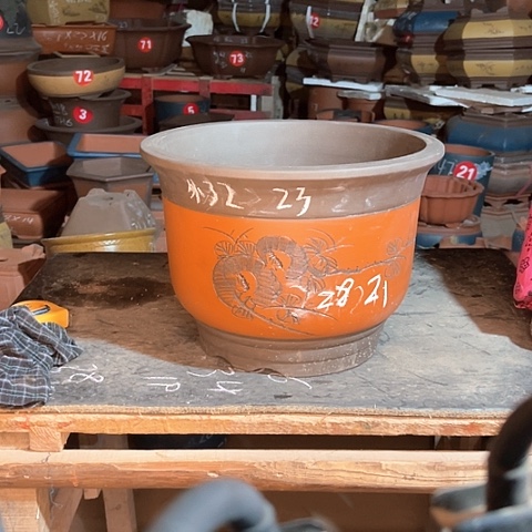 紫砂花盆大金钟一个