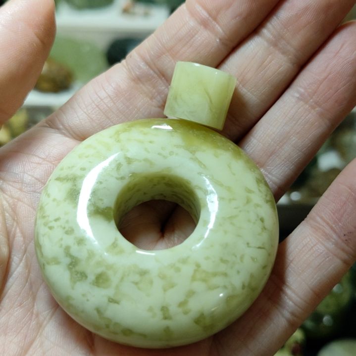 岫玉平安扣款式未镶嵌平安扣挂坠款式手把款式