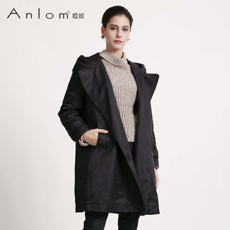 Anlom/娅奴棉衣棉服女宽松新款时尚休闲复古女士棉衣中长款外套女