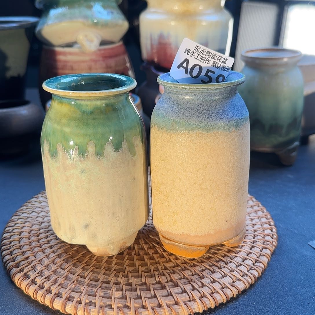 瓷片景德镇手工花盆