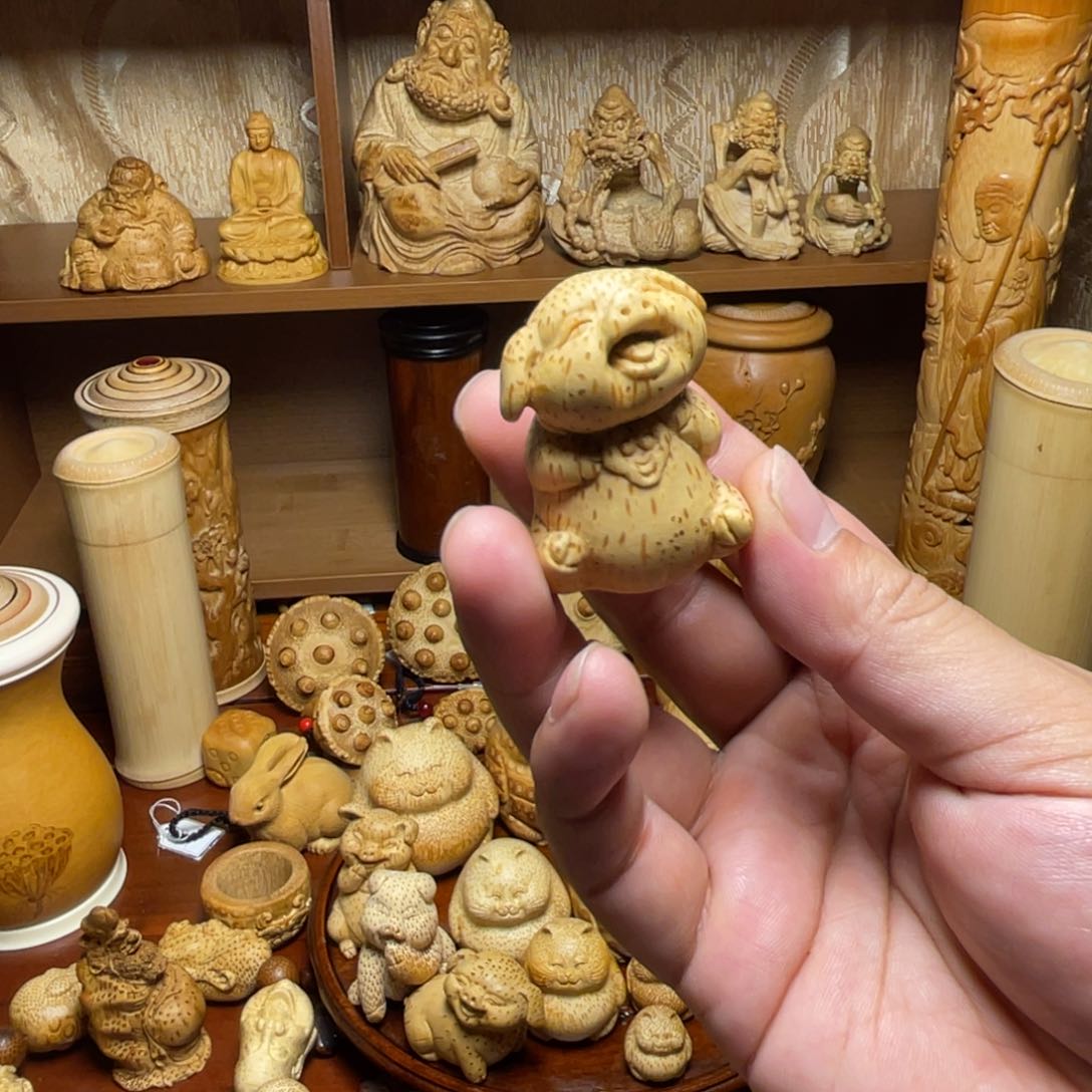 竹类把件竹雕小猪
