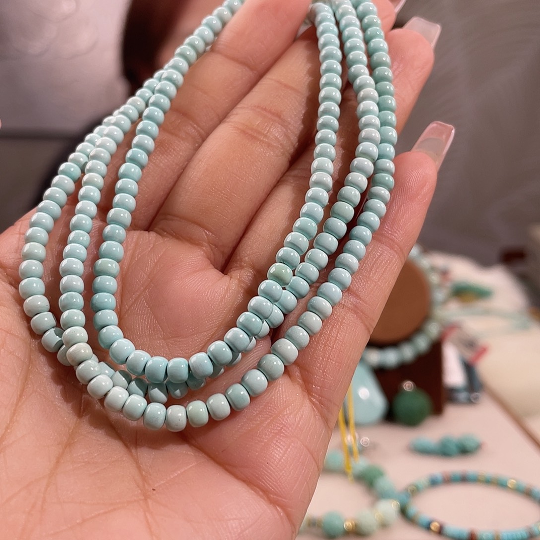 绿松石未镶嵌天空蓝108卡4