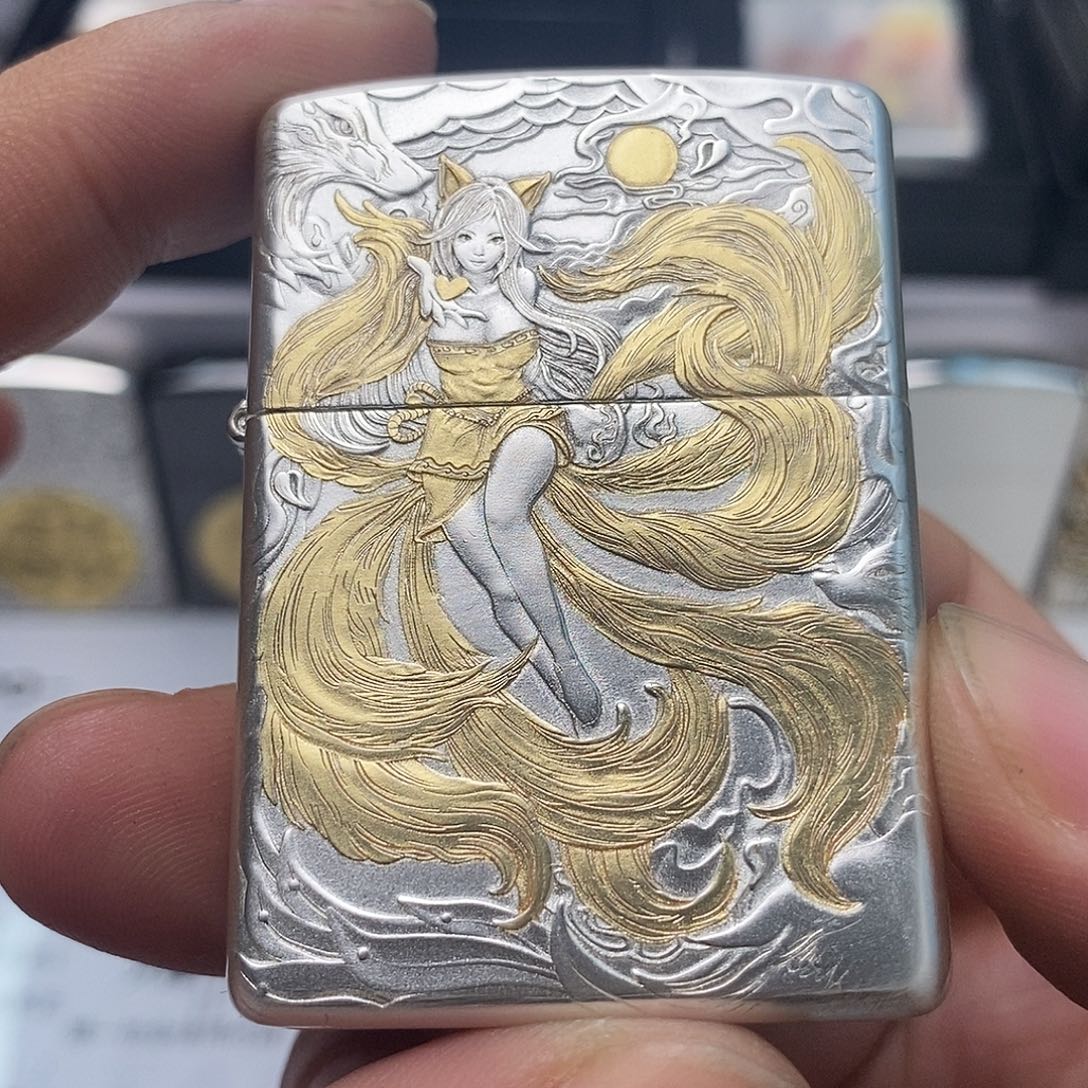 铜包银鎏金破法者九尾