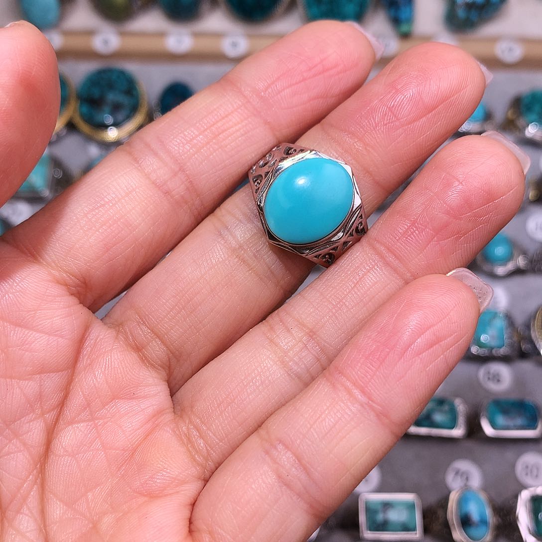 绿松石挂件银S925镶嵌悟***生