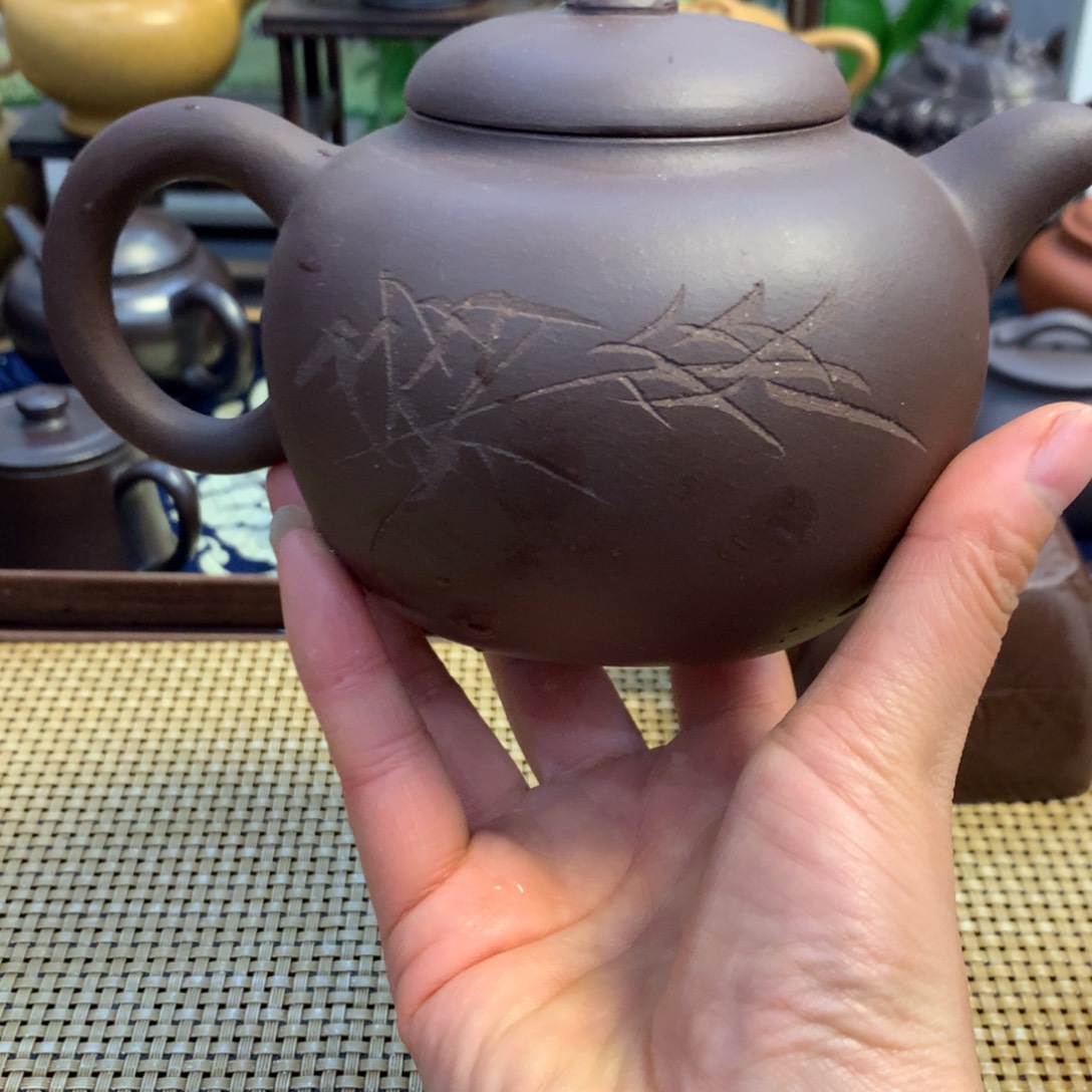 茶壶紫砂宜兴原矿紫泥350cc