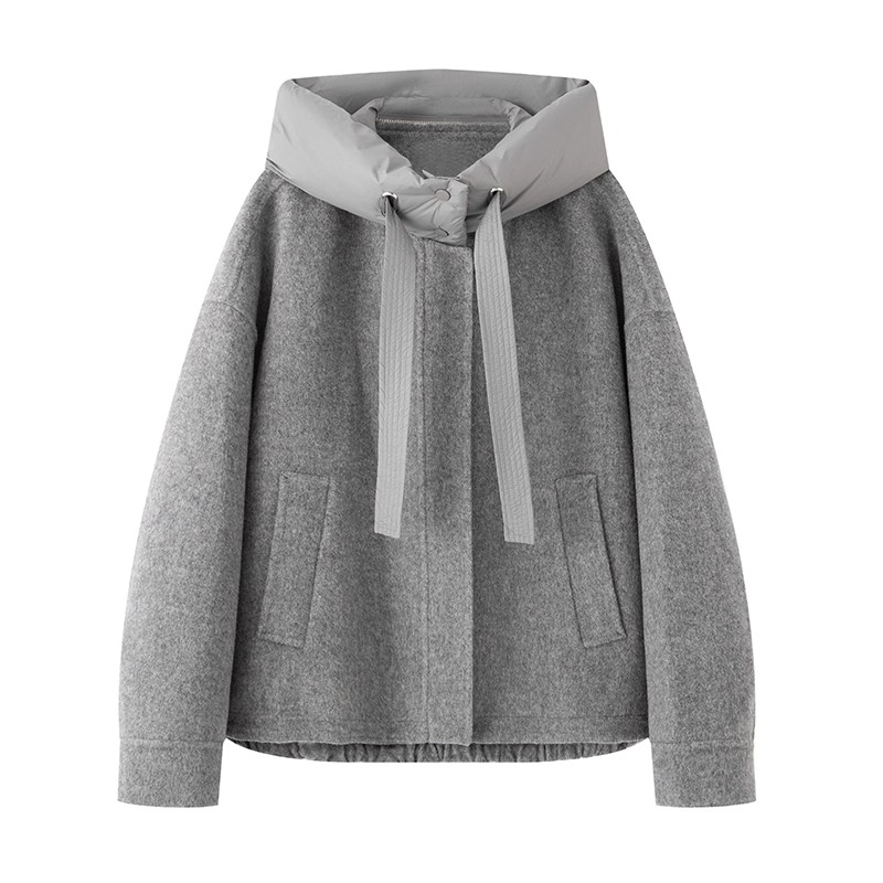 3023{艾}2025秋冬季女新款羽绒连帽领消费券用券好物双面大衣外套