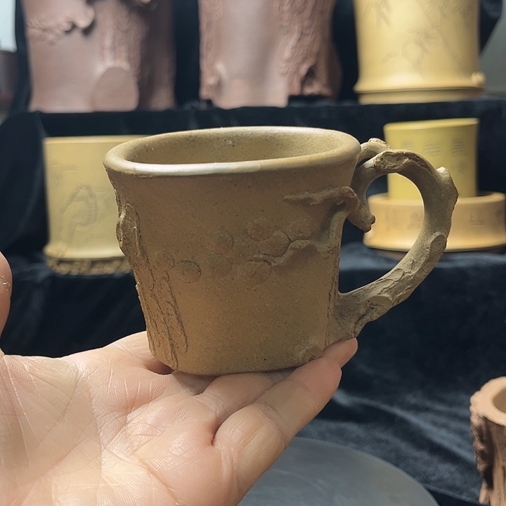 泥塑全手工制作松桩主人杯