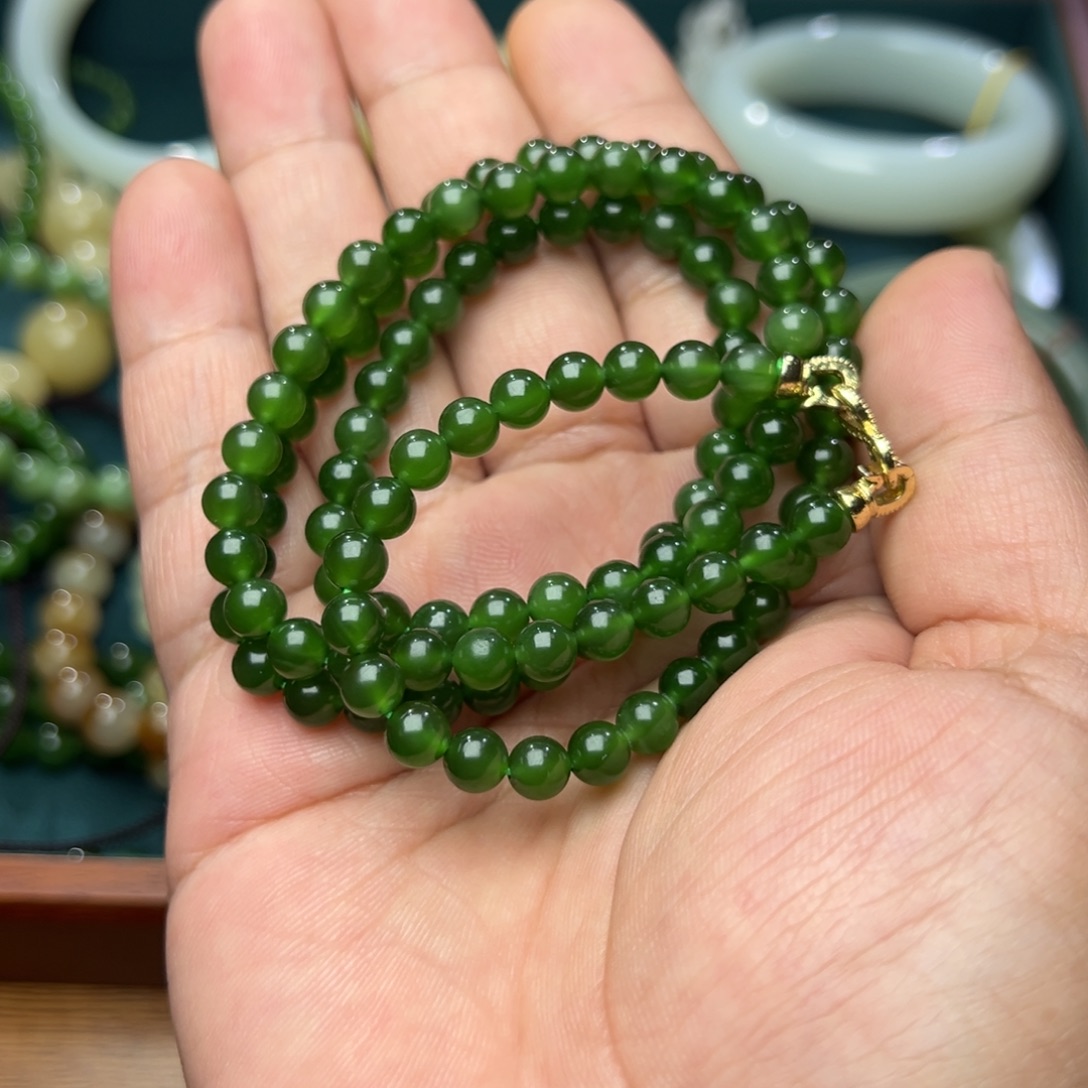 山***丹和田玉未镶嵌手串