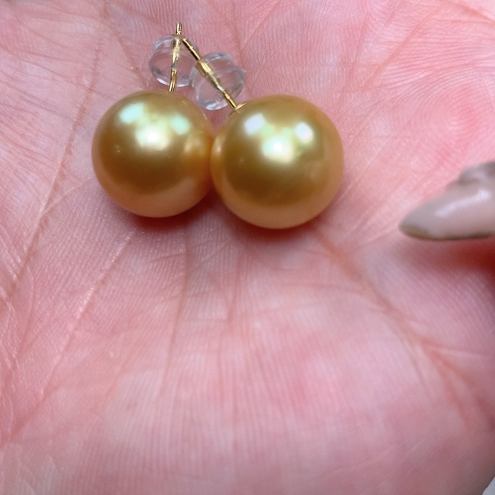 银S925镶嵌耳饰海水珍珠