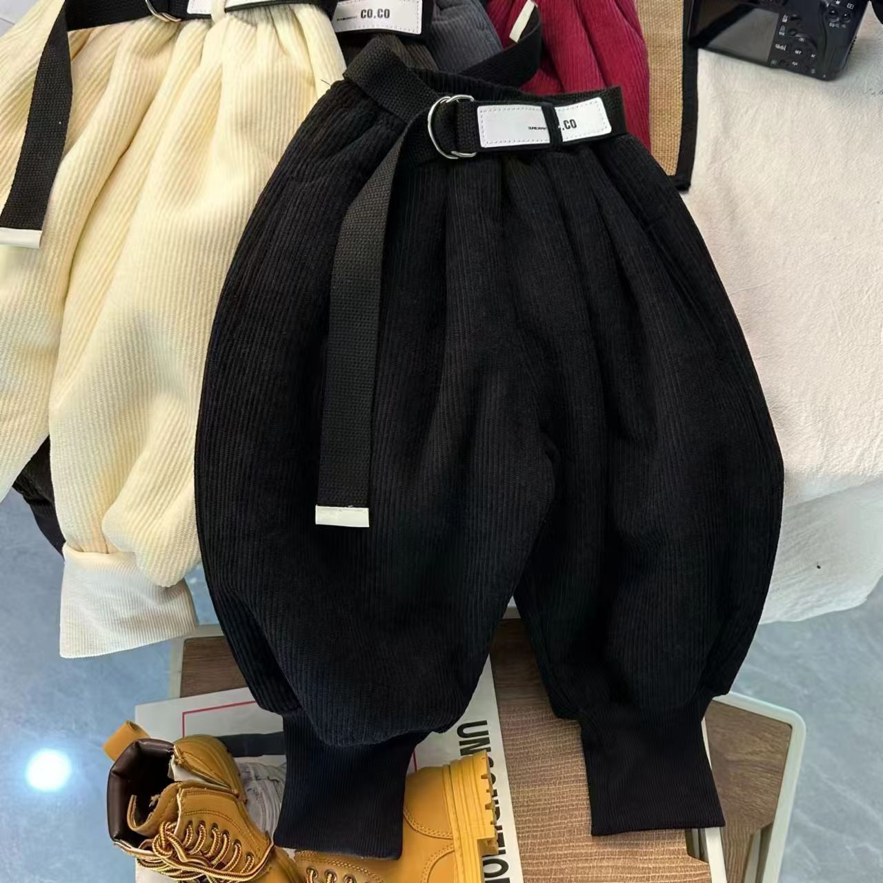 2025冬季气球裤灯芯绒加绒加厚男女童休闲宽松韩版保暖儿童裤子潮