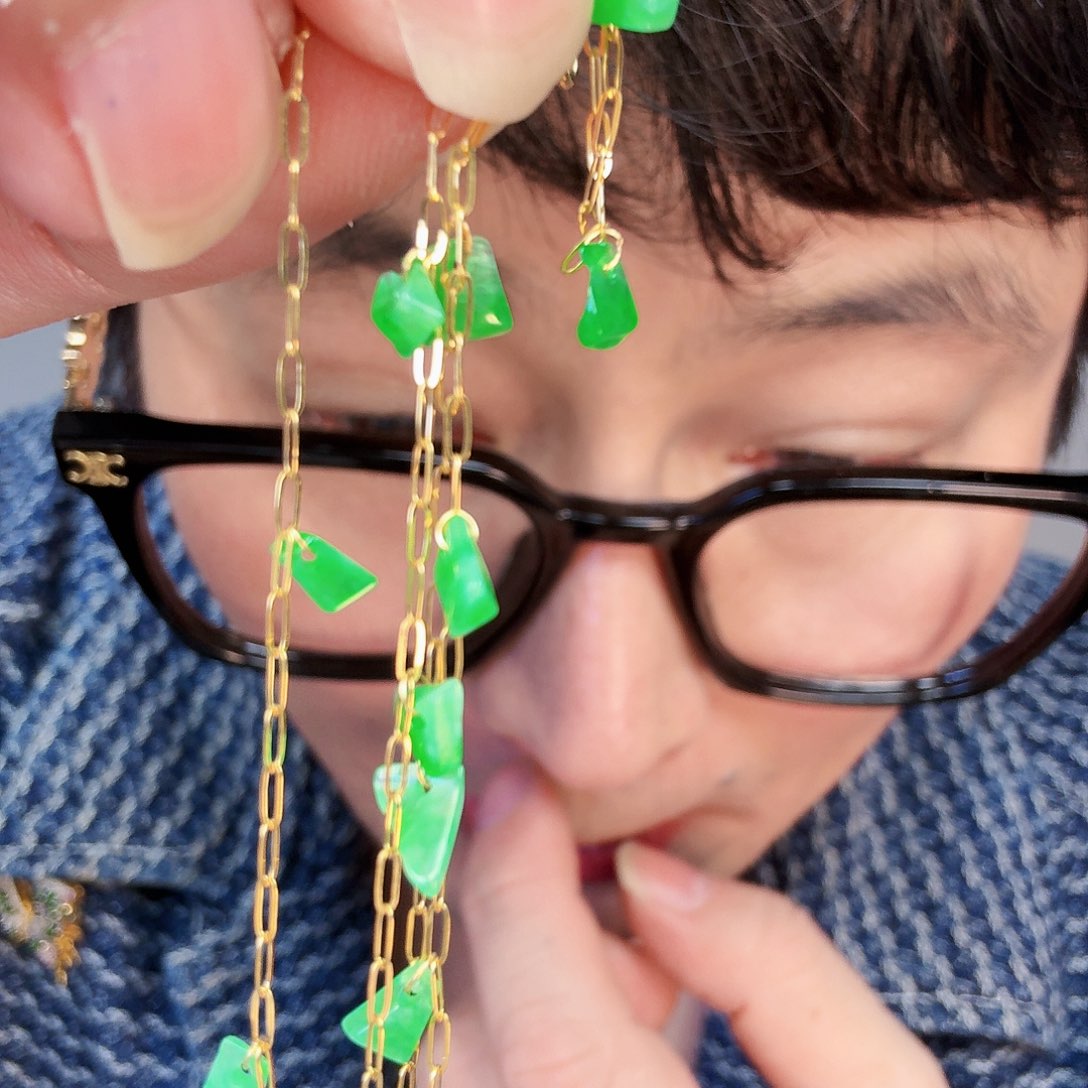 翡翠颈饰18K金镶嵌一个