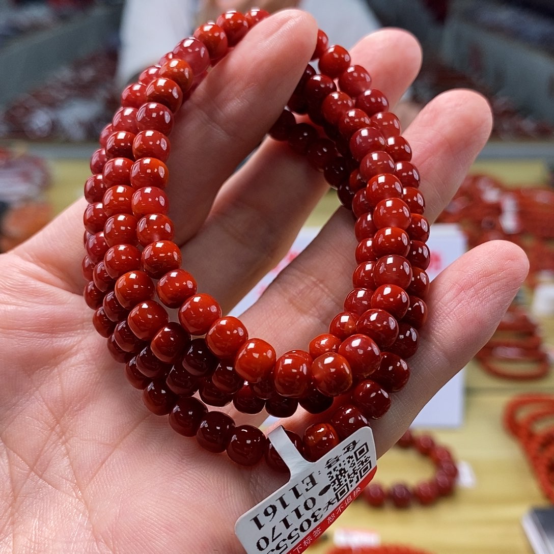 南红玛瑙典藏   6mm  多样性发一未镶嵌