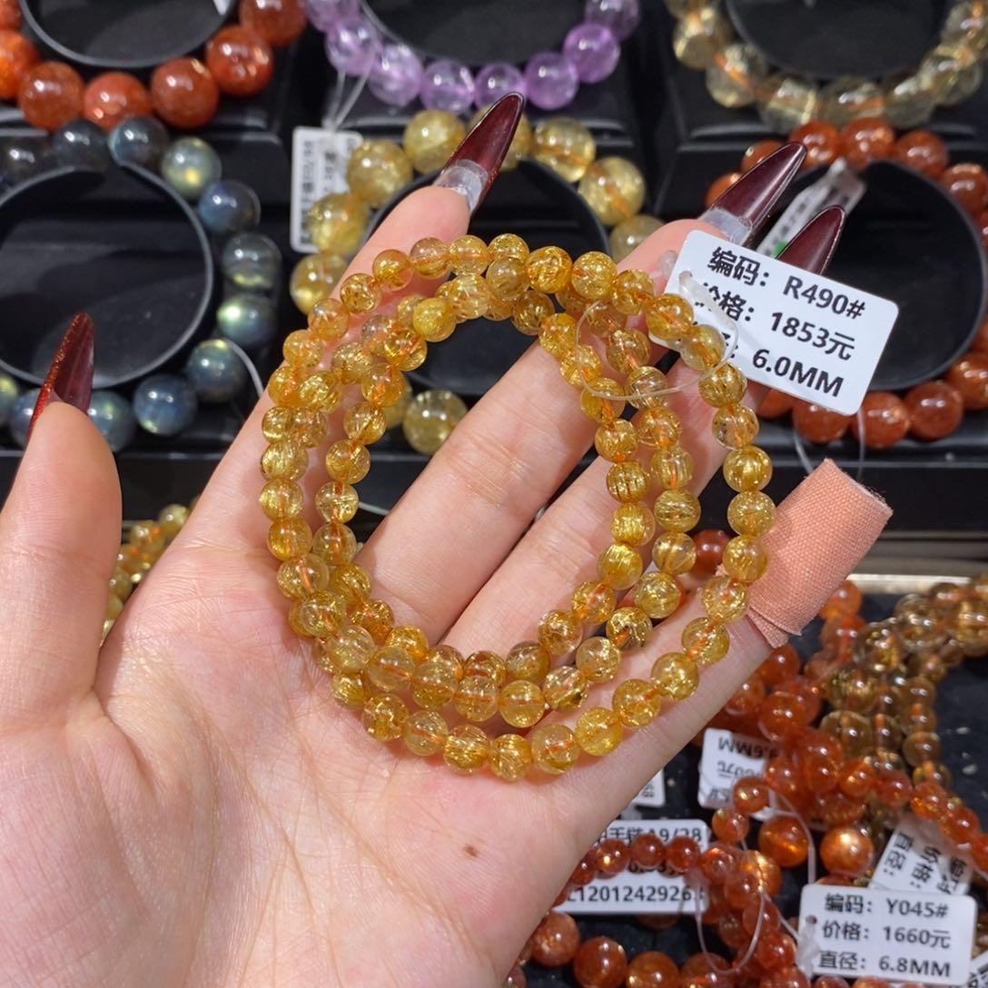 发晶手链未镶嵌R490#6.0mm