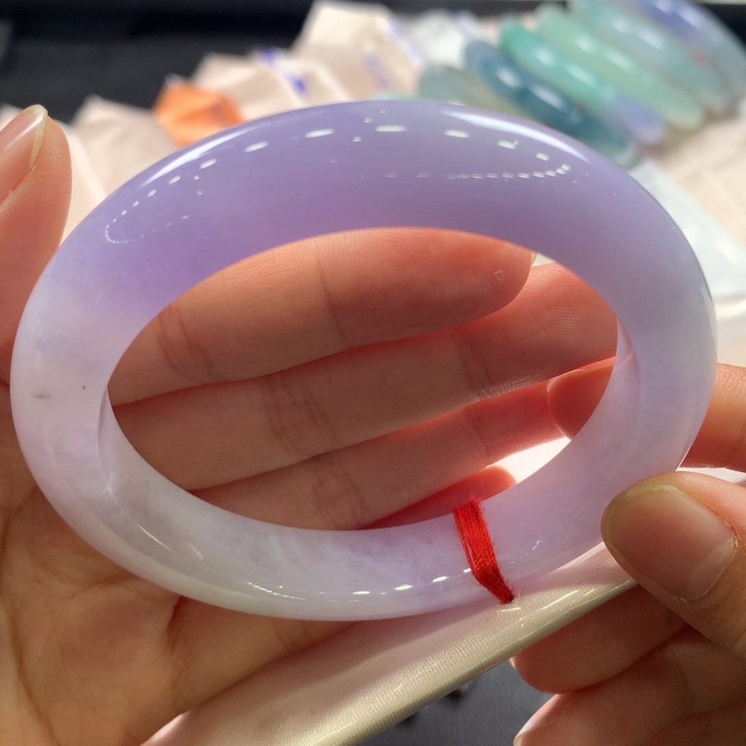 翡翠未镶嵌手镯18号浪漫紫