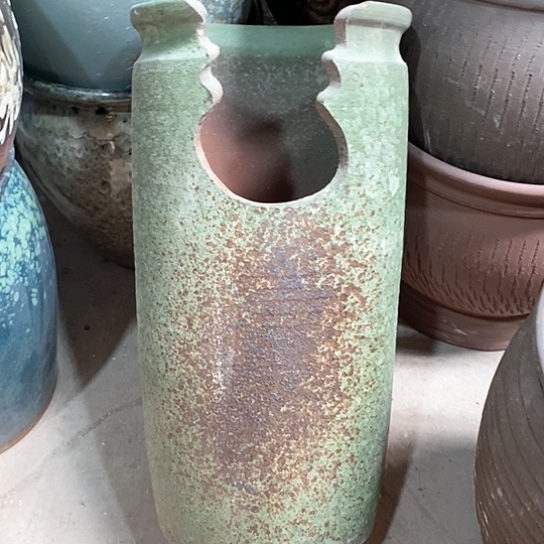 紫砂花盆口21高度42绿缺口处理