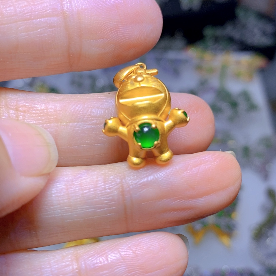 翡翠颈饰银S925镶嵌天然翡翠