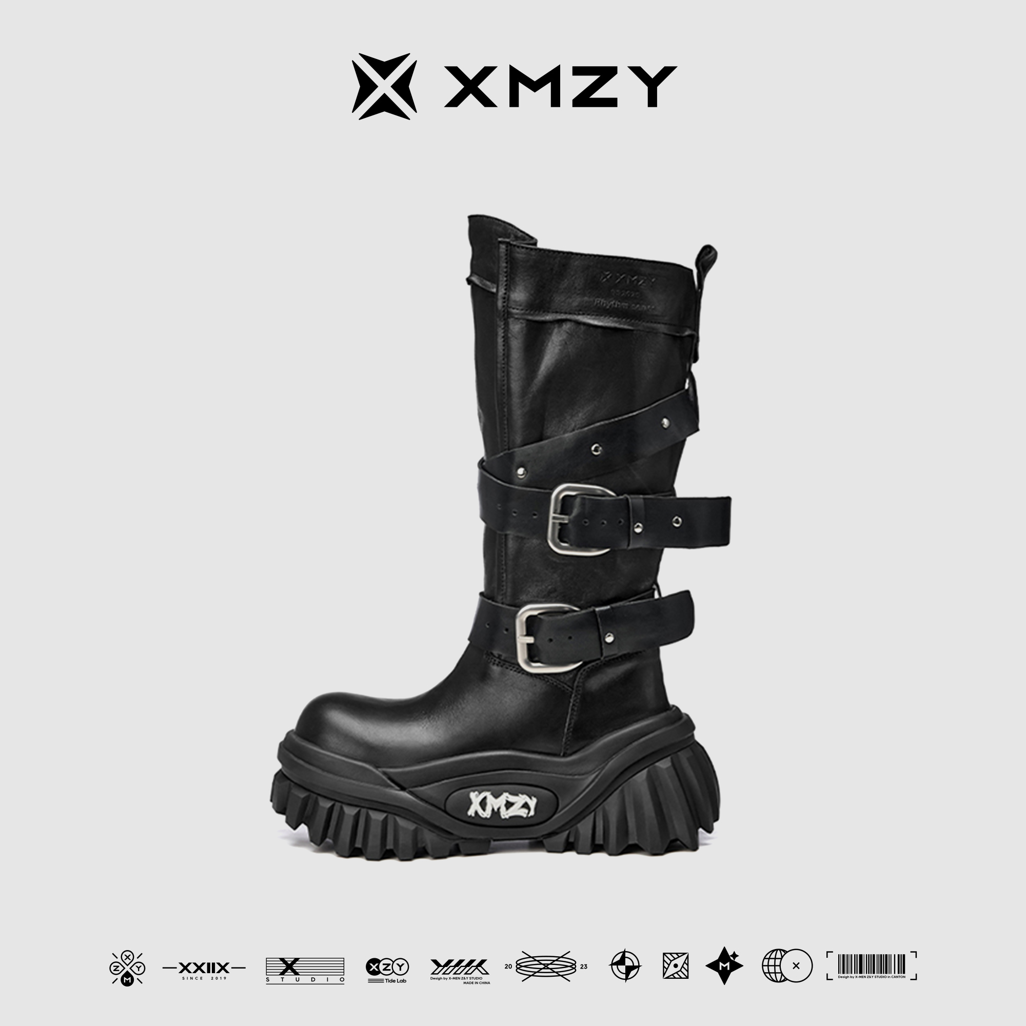 XMZY【阿勒泰】25年秋冬款时尚百搭长筒设计骑士靴厚底靴子女鞋