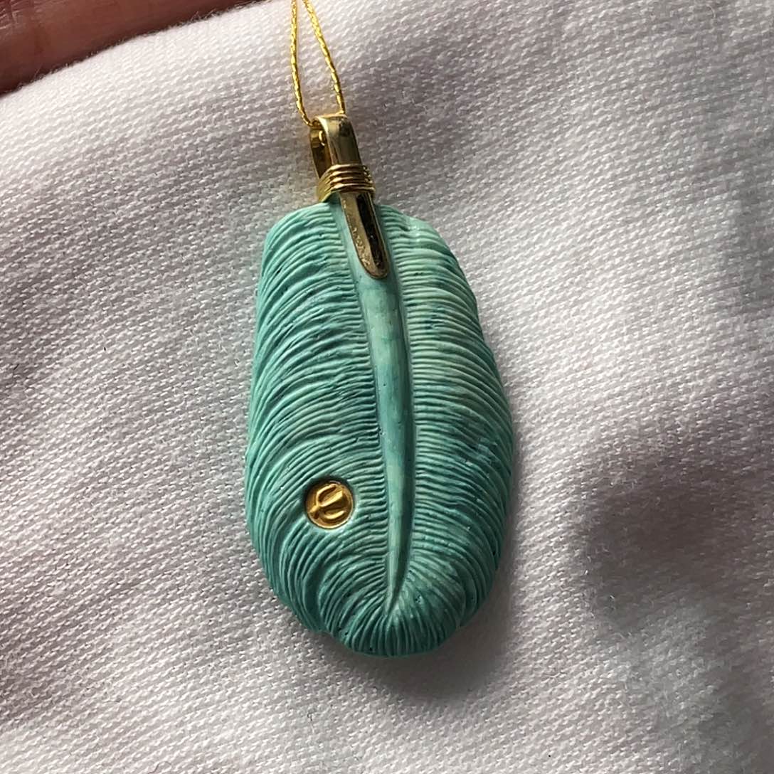 绿松石珠宝奇石18K金镶嵌